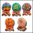 Natural Stone Orgonite Sphere For Healing And Showpiece