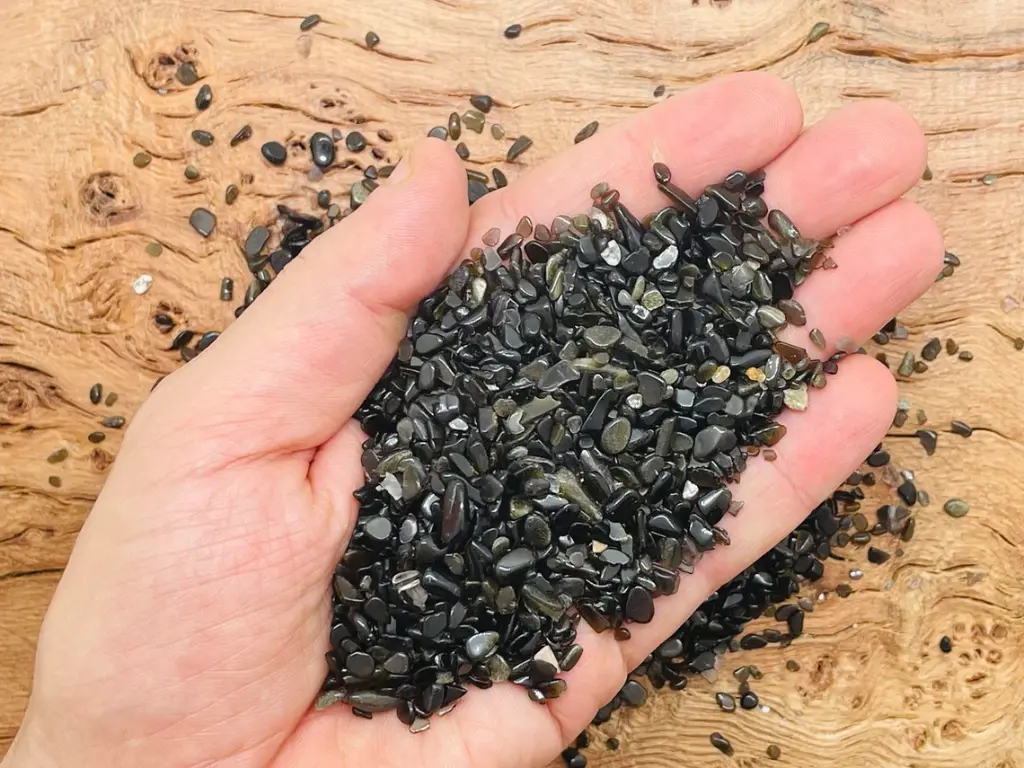 Natural Black Obsidian Chips For Healing And Showpiece
