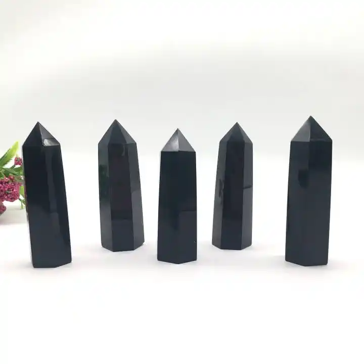 Natural Black Obsidian Point Wands For Reiki Meditation Yoga Spiritual And Showpiece