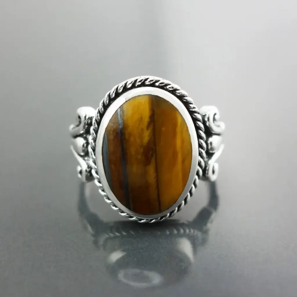 Natutral Tiger Eye Stone Rings For healing And Showpiece