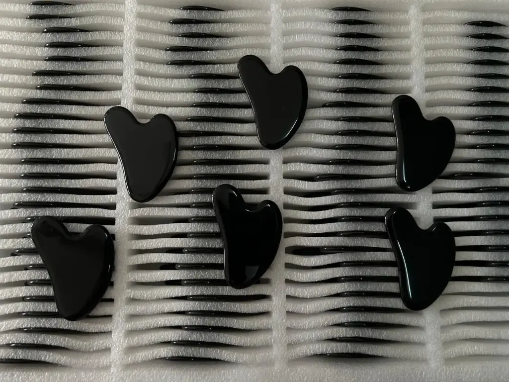 Natural Black Obsidian Gua Sha For Message And healing