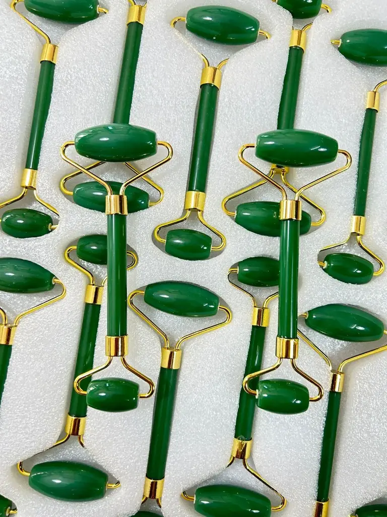 Natural Green Jade stone message Roller For Skincare