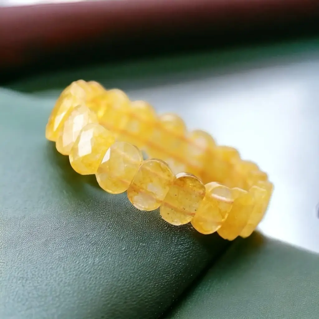 Natural Citrine Cut Bracelet For healing and Showpice