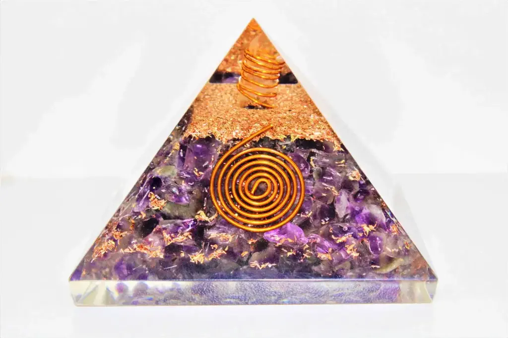 Natural Amethyst Stone Orgone Pyramid For Healing And Showpiece