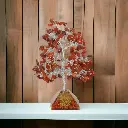 Natural Red Jasper gemstone Trees With Orgonite pyramid base For Decorative And Showpiece