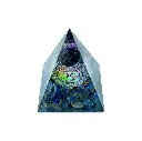 Om logo With Natural Amethyst Sphere And Pyramid For Showpiece