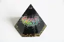 Natural Black Tourmaline Orgone Pyramid OM with Black Tourmaline Sphere Ball