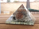 Natural Rainbow Moonstone Orgonite Pyramid For Healing And Showpiece
