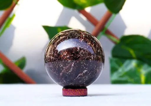 Natural Garnet stone sphere ball 