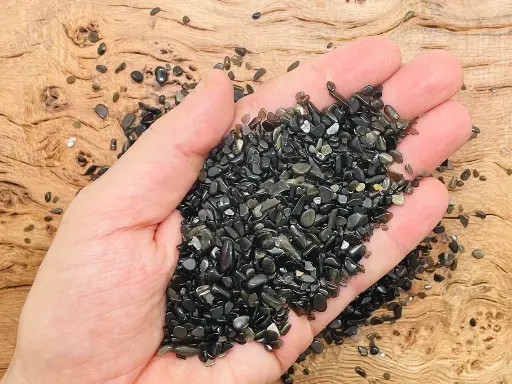 Natural Black Obsidian Chips For Healing And Showpiece