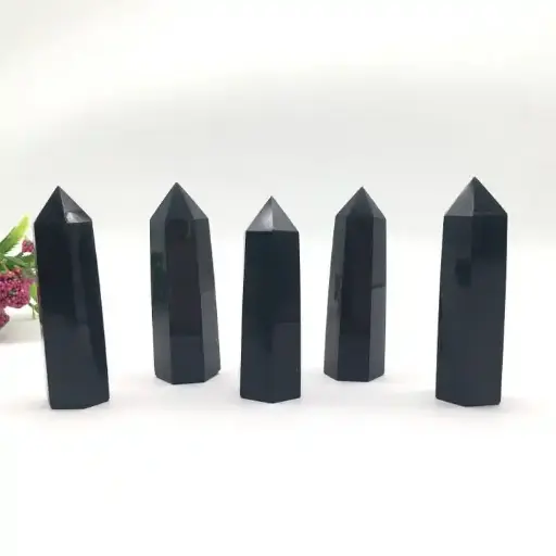 Natural Black Obsidian Point Wands For Reiki Meditation Yoga Spiritual And Showpiece