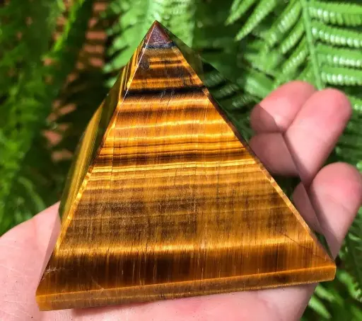 Natural Tiger Eye Stone Pyramid for Healing And Showp[ece