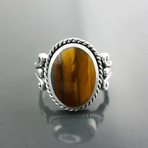 Natutral Tiger Eye Stone Rings For healing And Showpiece