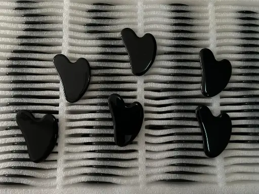 Natural Black Obsidian Gua Sha For Message And healing