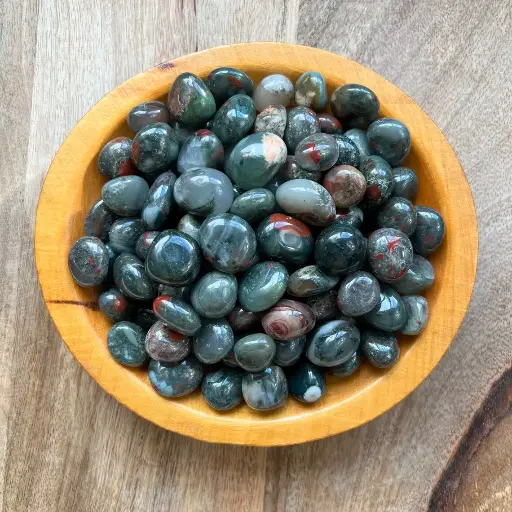 Natural Bloodstone Tumbled for Healing and Showpiece