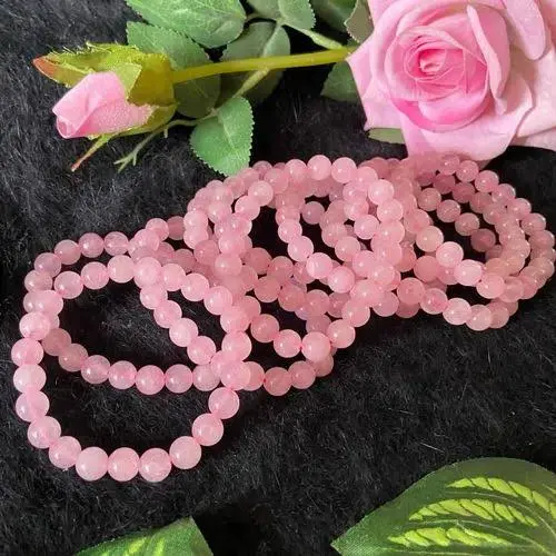 Natural Rose Quartz Bracelet For Girls,Women And Men