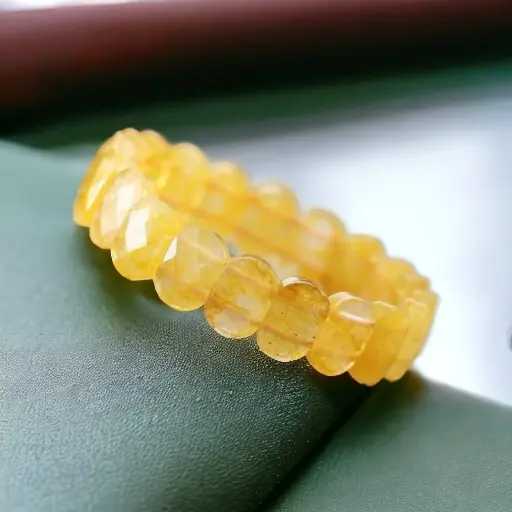 Natural Citrine Cut Bracelet For healing and Showpice
