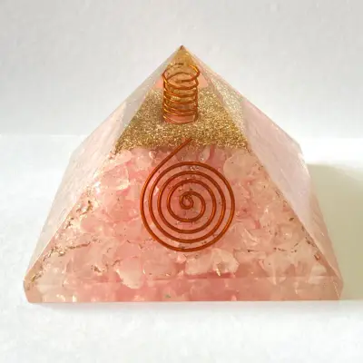Natural Rose Orgone Pyramid For Healing And Showpeice