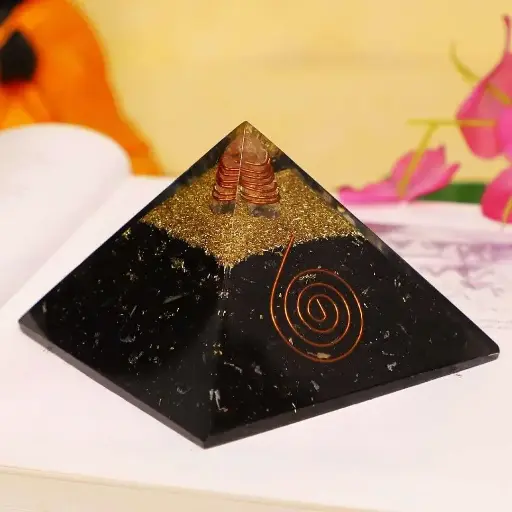 Natural Black Tourmaline Pyramid For Showpiece And Healing