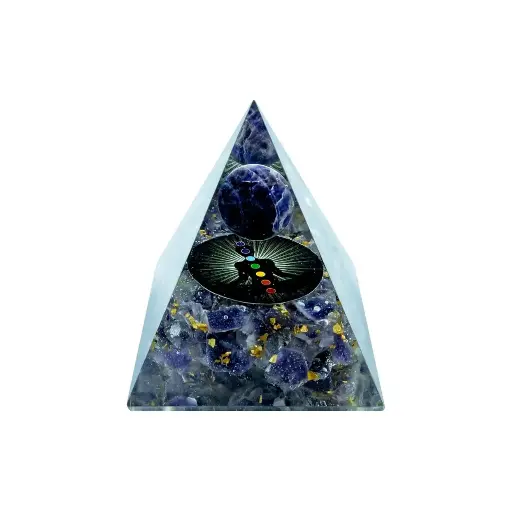 Aura Amethyst Ball Pyramid  Crystal Pyramid for Showpiece And healin