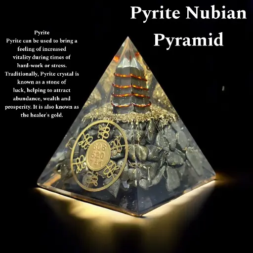 Natural Pyrite Stone Nubian Pyramid For Showpiece and Healing