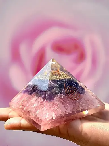 Natural Multicolor Orgonite Pyramid For Healing And Showpiece