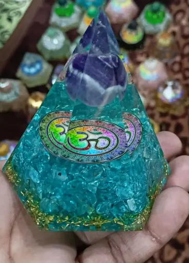 Natural Amethyst Sphere Pyramid For Healing And Showpiece