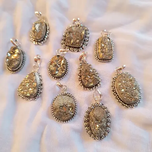 Natural Pyrite Stone Pendant For Showpiece,